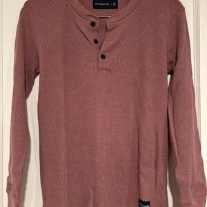 Abercrombie & Fitch Long Sleeve Henley - Mauve